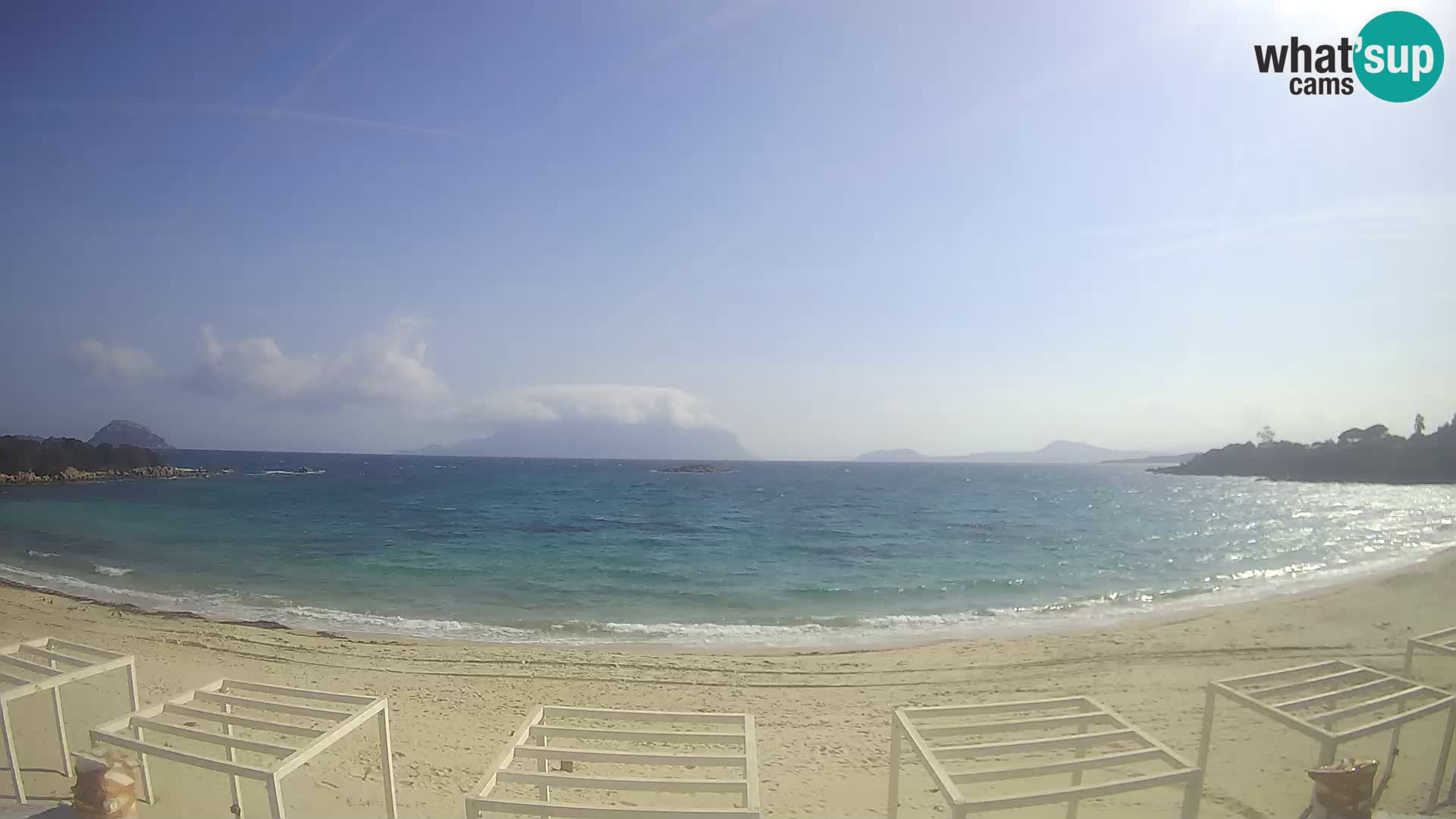 Plaža Cala Sassari Spletna kamera v živo Golfo Aranci – Sardinija