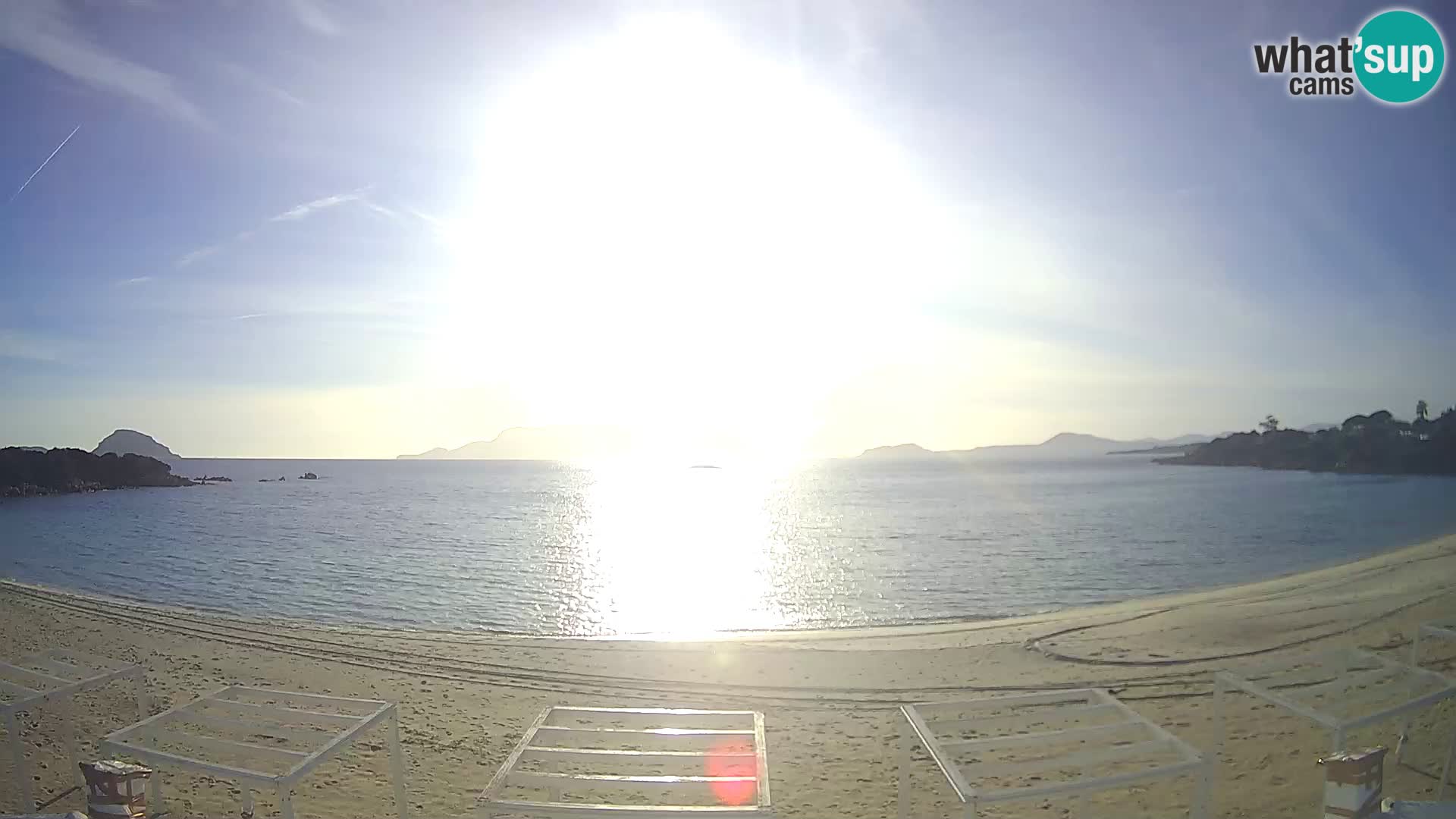 Plaža Cala Sassari Spletna kamera v živo Golfo Aranci – Sardinija