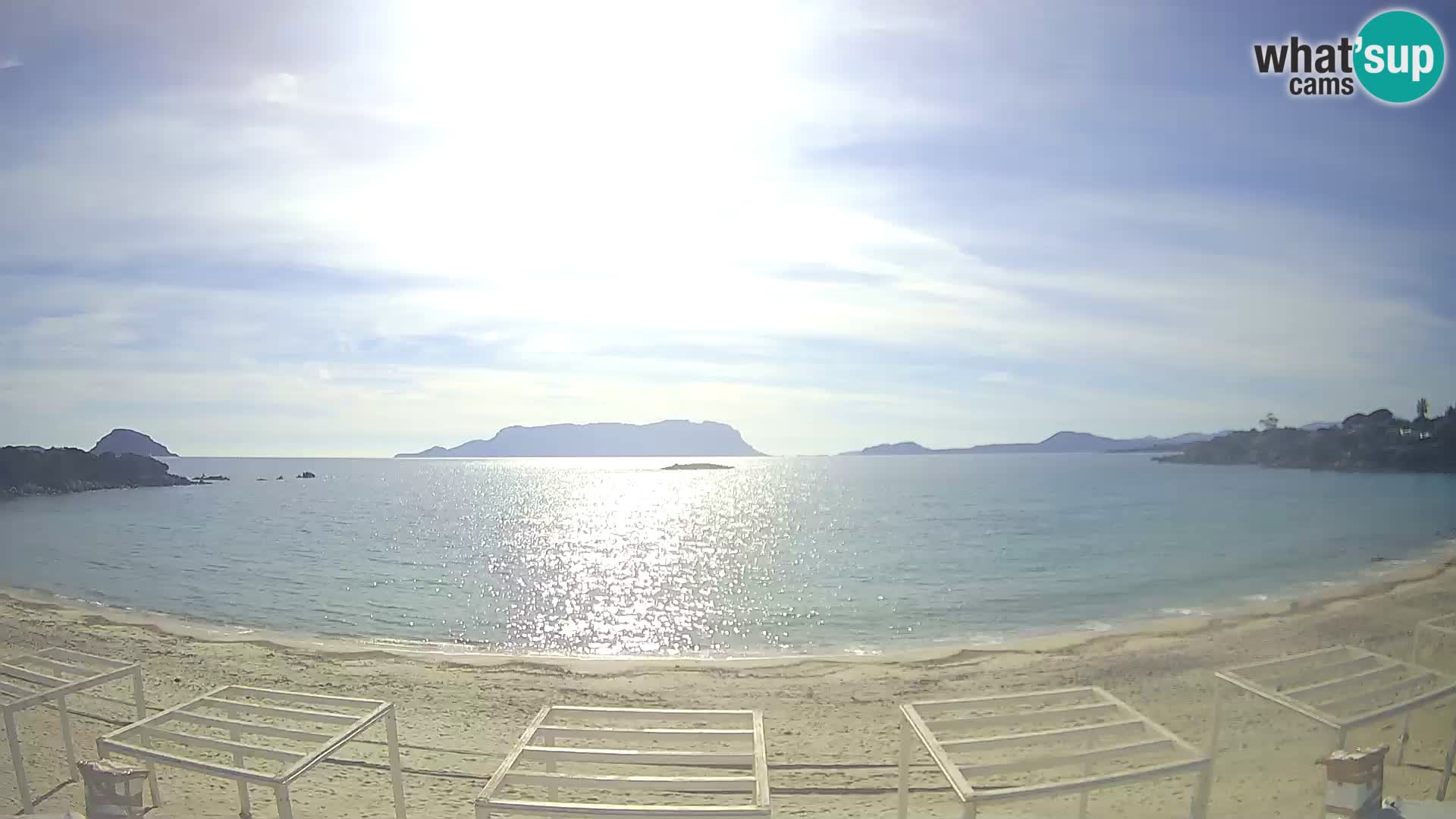 Plaža Cala Sassari Spletna kamera v živo Golfo Aranci – Sardinija