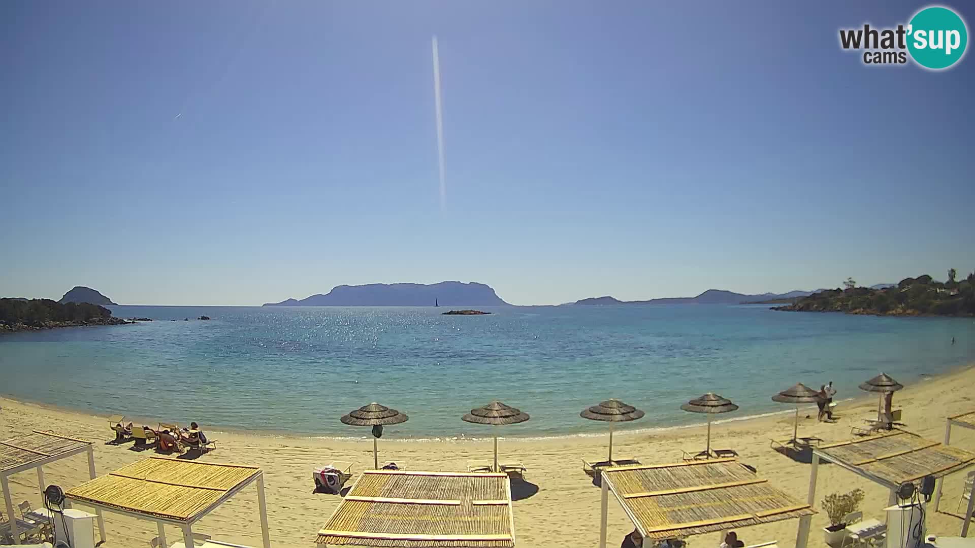 Plaža Cala Sassari Spletna kamera v živo Golfo Aranci – Sardinija