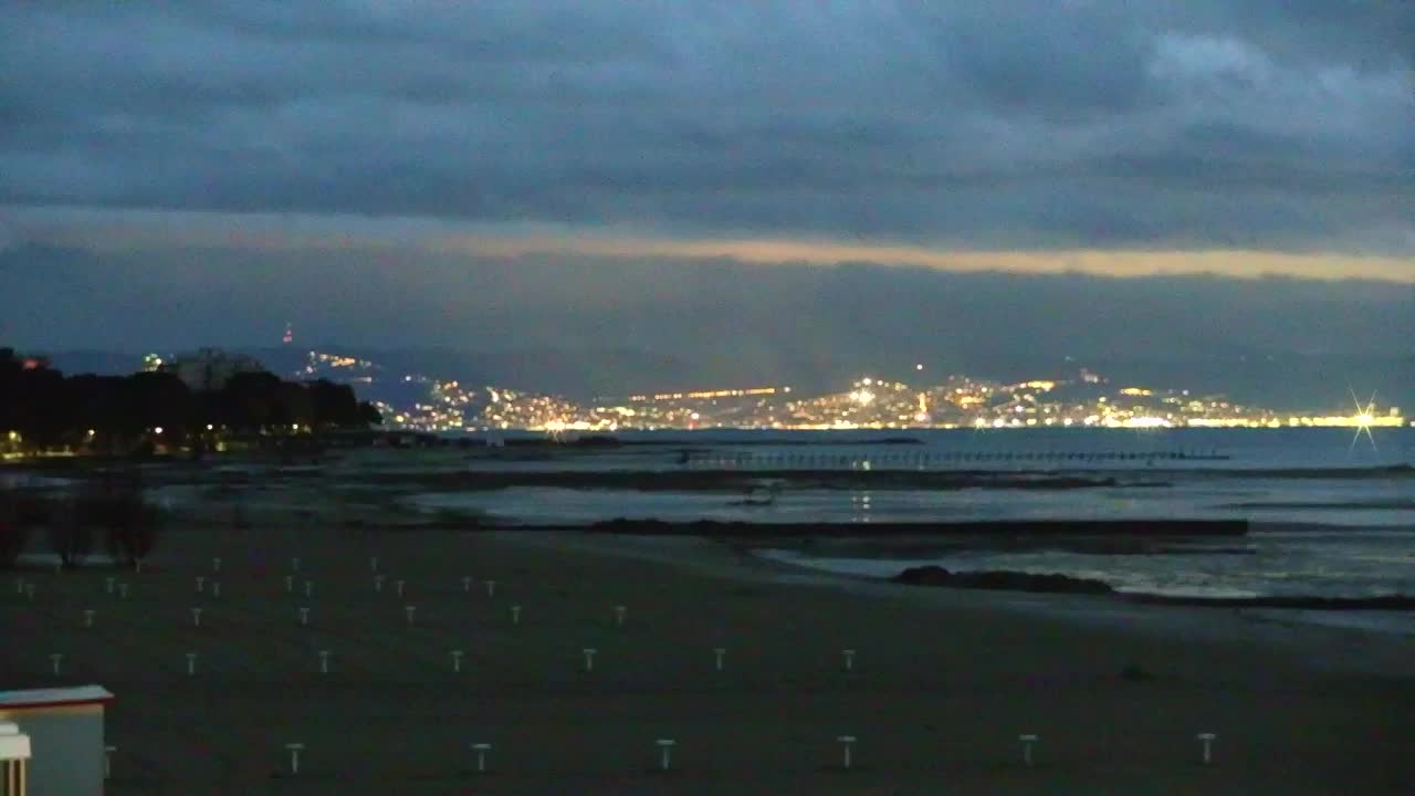 Webcam en vivo Grado: Vistas de la playa y del parque acuático en tiempo real