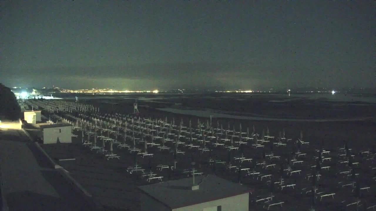 Webcam en vivo Grado: Vistas de la playa y del parque acuático en tiempo real