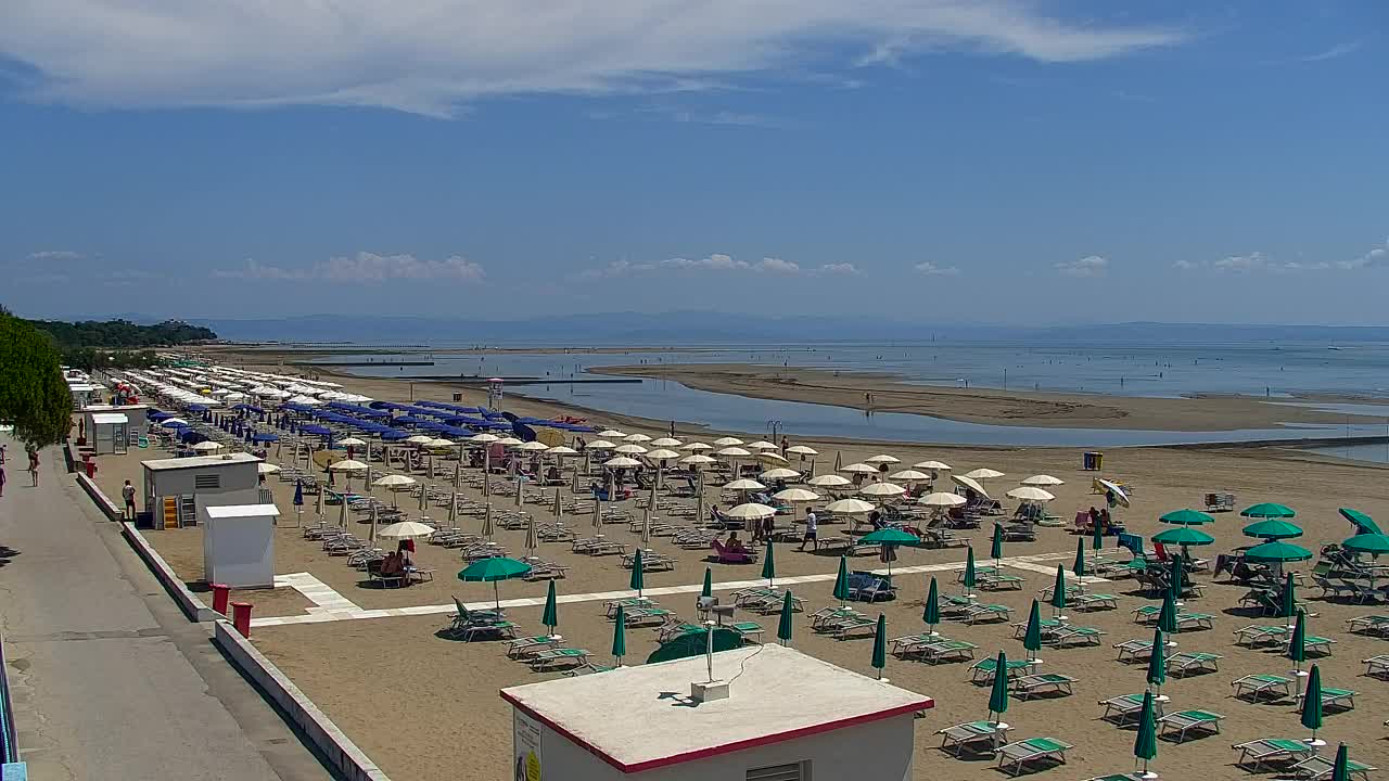 Spletna kamera v živo Grado: Pogledi na plažo in vodni park v realnem času