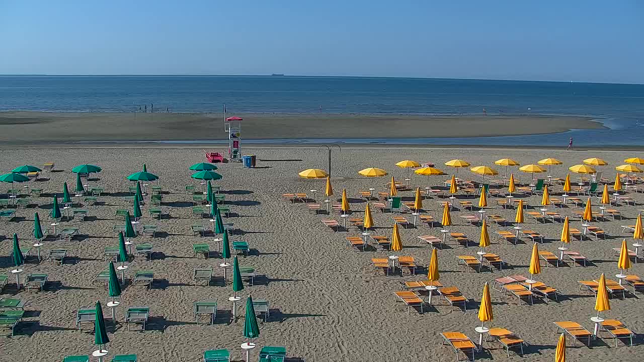 Webcam en vivo Grado: Vistas de la playa y del parque acuático en tiempo real