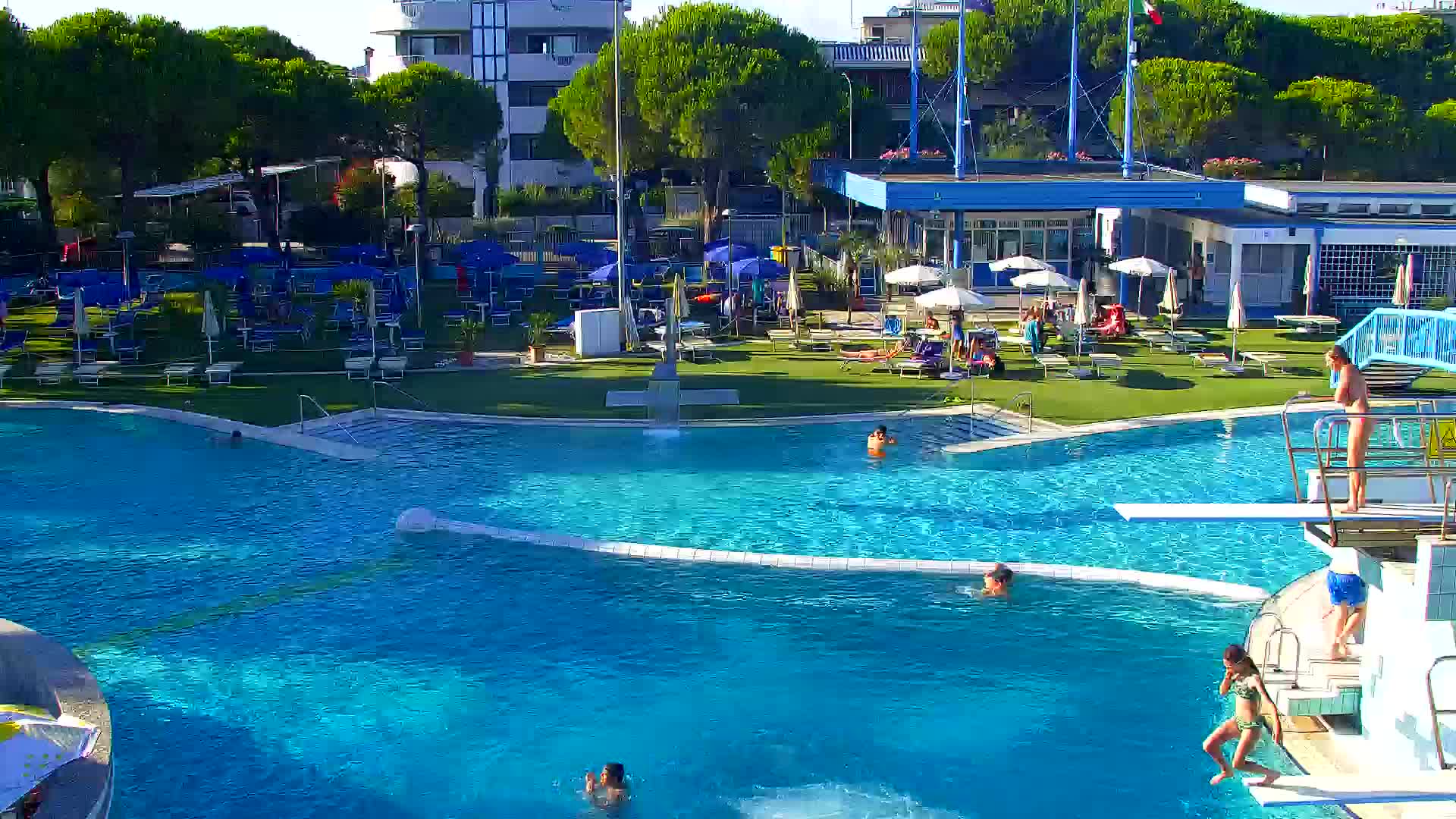 Spletna kamera v živo Grado: Pogledi na plažo in vodni park v realnem času