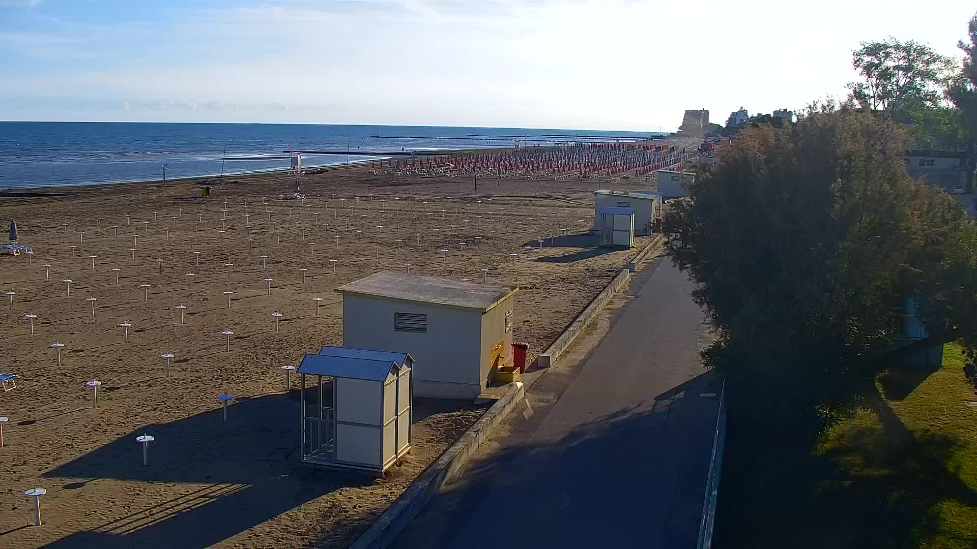 Webcam en vivo Grado: Vistas de la playa y del parque acuático en tiempo real