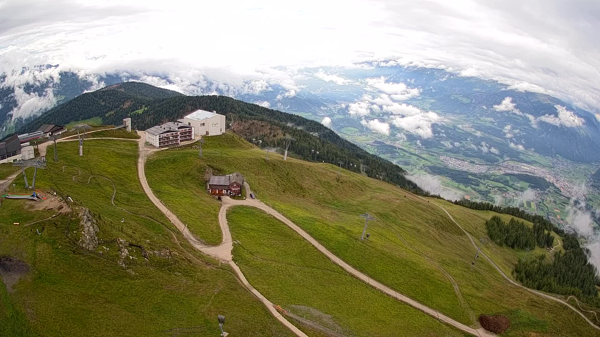 Skigebiet Kronplatz Gipfel | Blick auf Bruneck