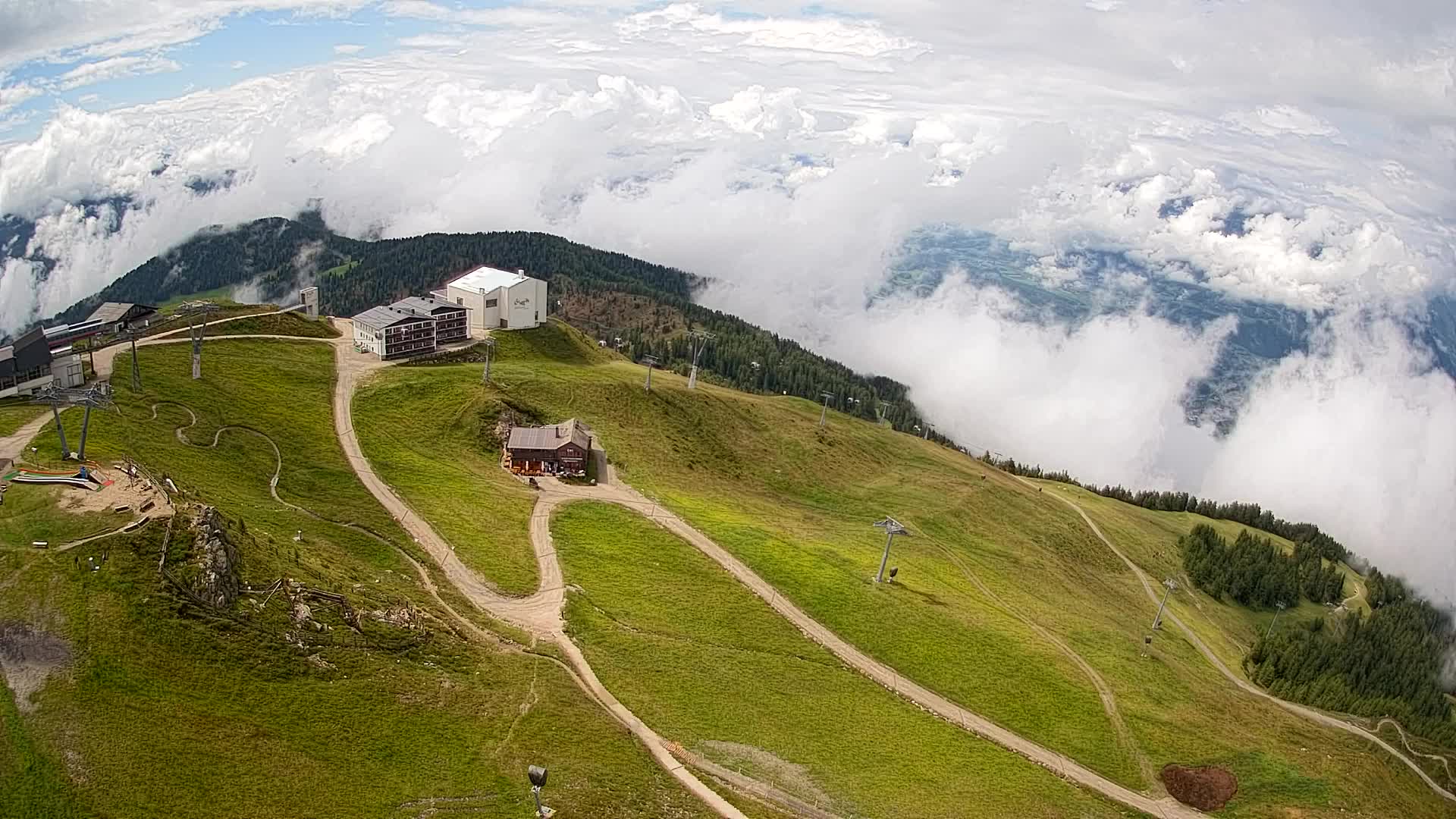 Skigebiet Kronplatz Gipfel | Blick auf Bruneck