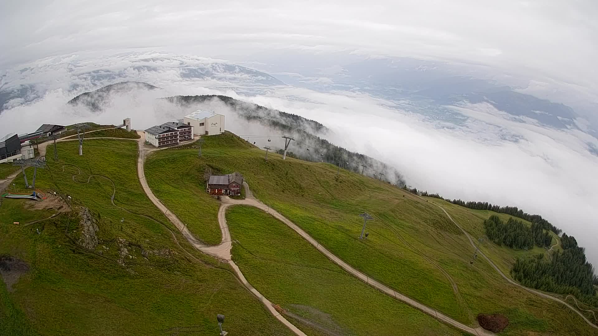 Skigebiet Kronplatz Gipfel | Blick auf Bruneck