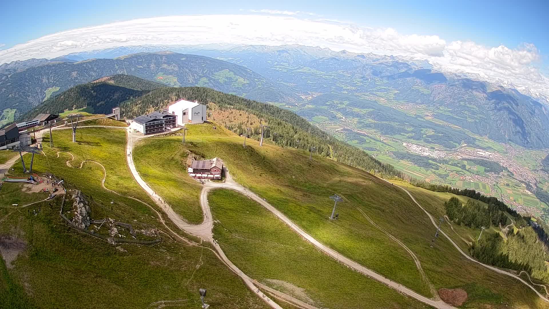 Skigebiet Kronplatz Gipfel | Blick auf Bruneck