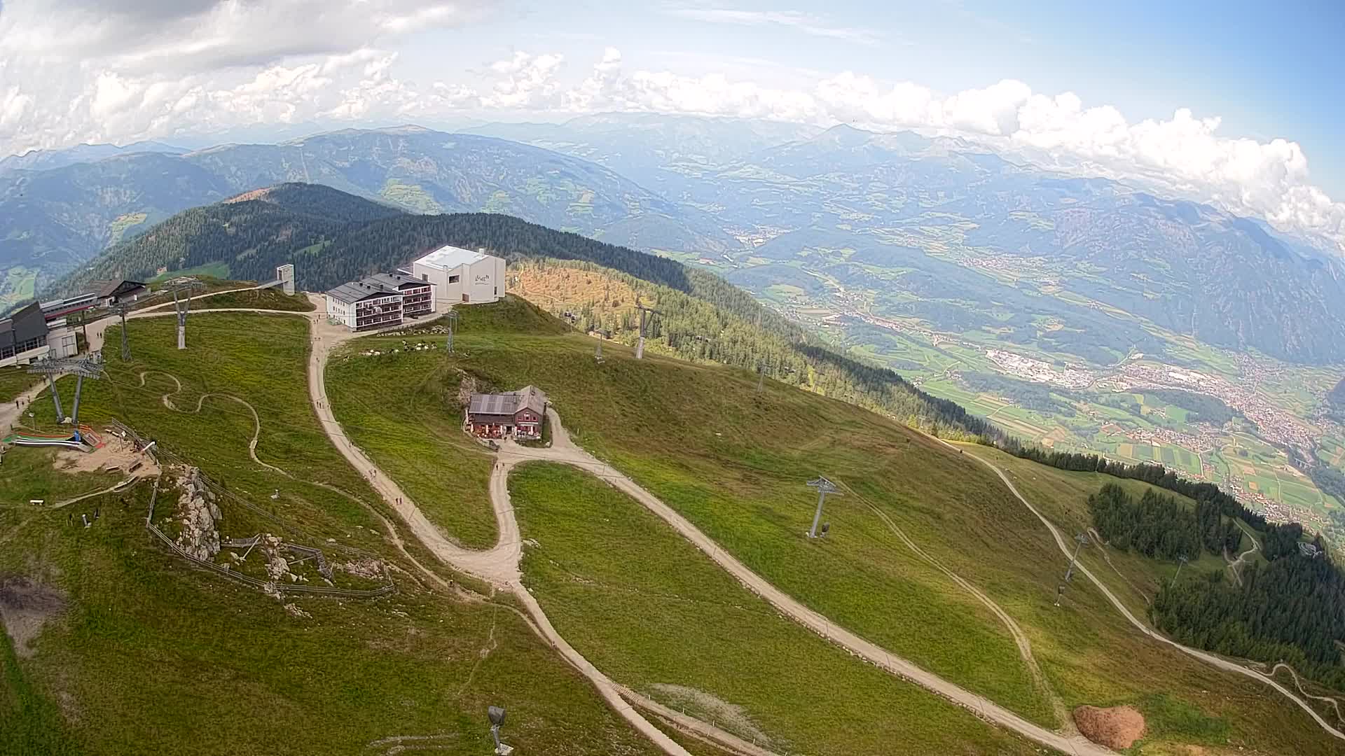 Skigebiet Kronplatz Gipfel | Blick auf Bruneck