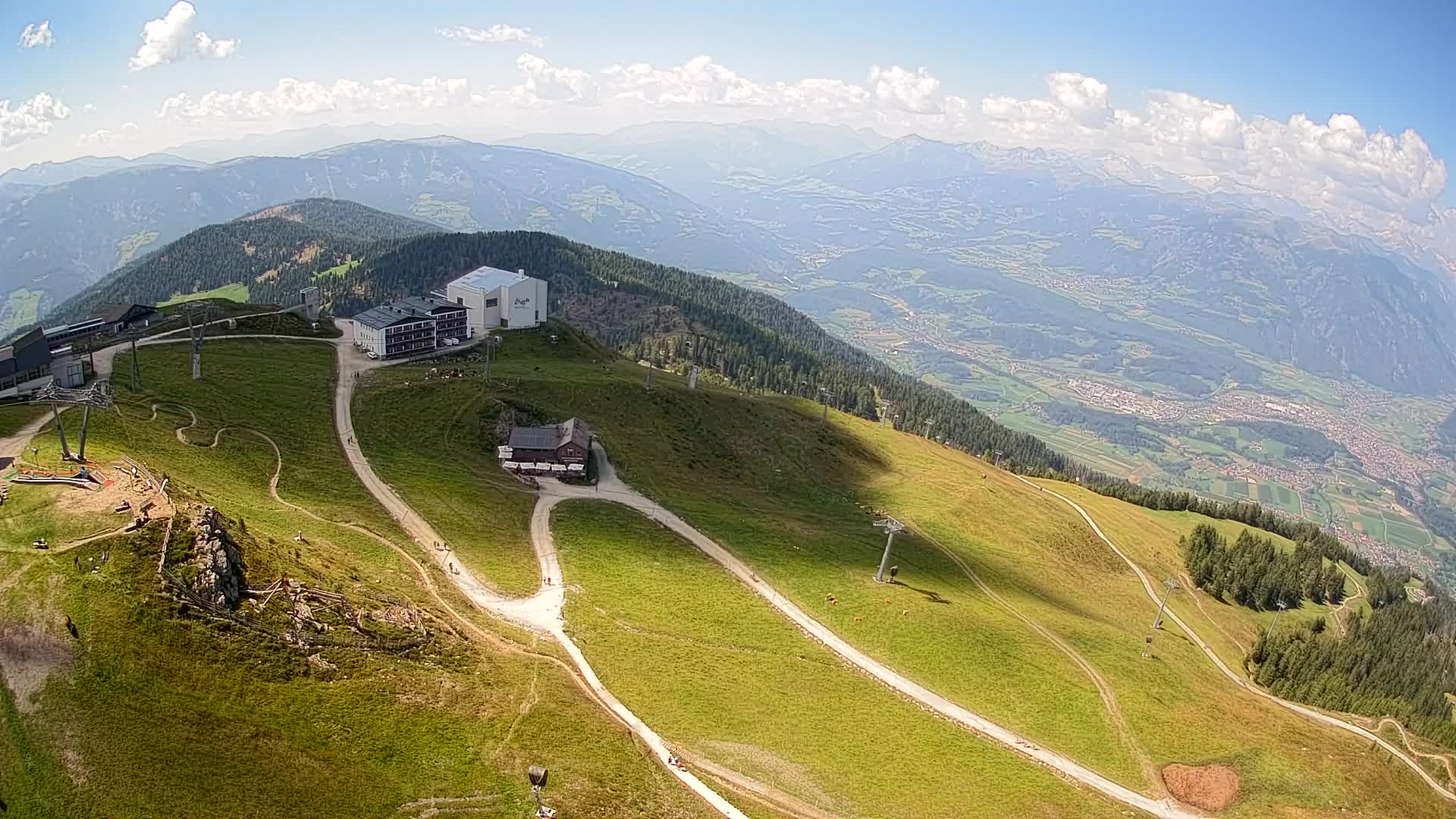 Skigebiet Kronplatz Gipfel | Blick auf Bruneck