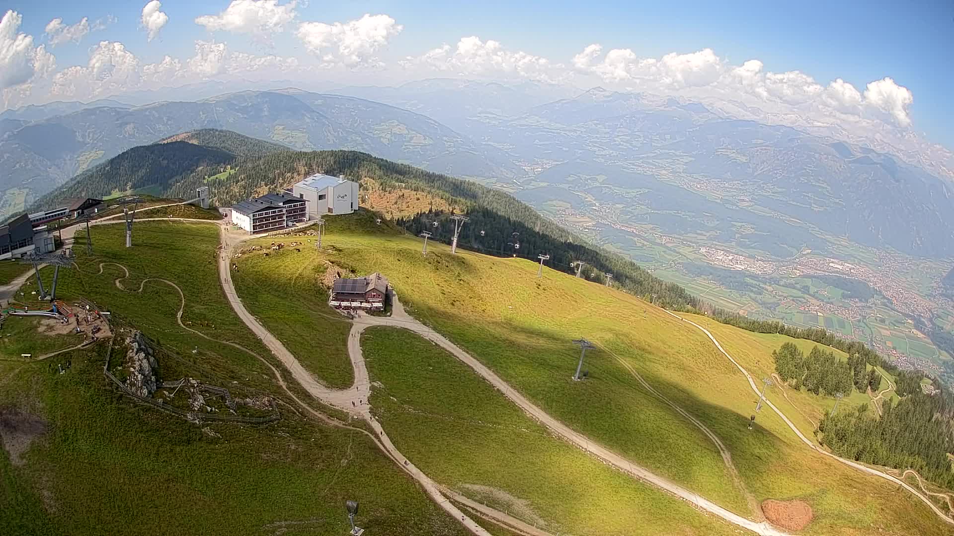 Skigebiet Kronplatz Gipfel | Blick auf Bruneck