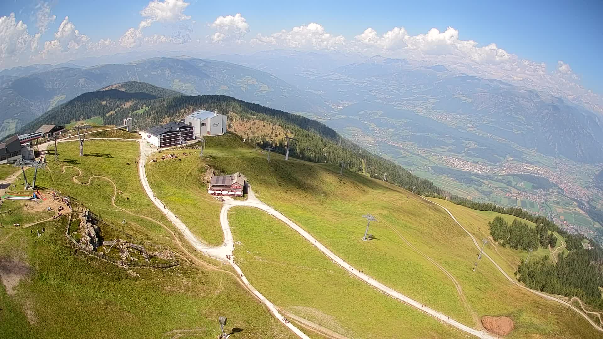 Skigebiet Kronplatz Gipfel | Blick auf Bruneck