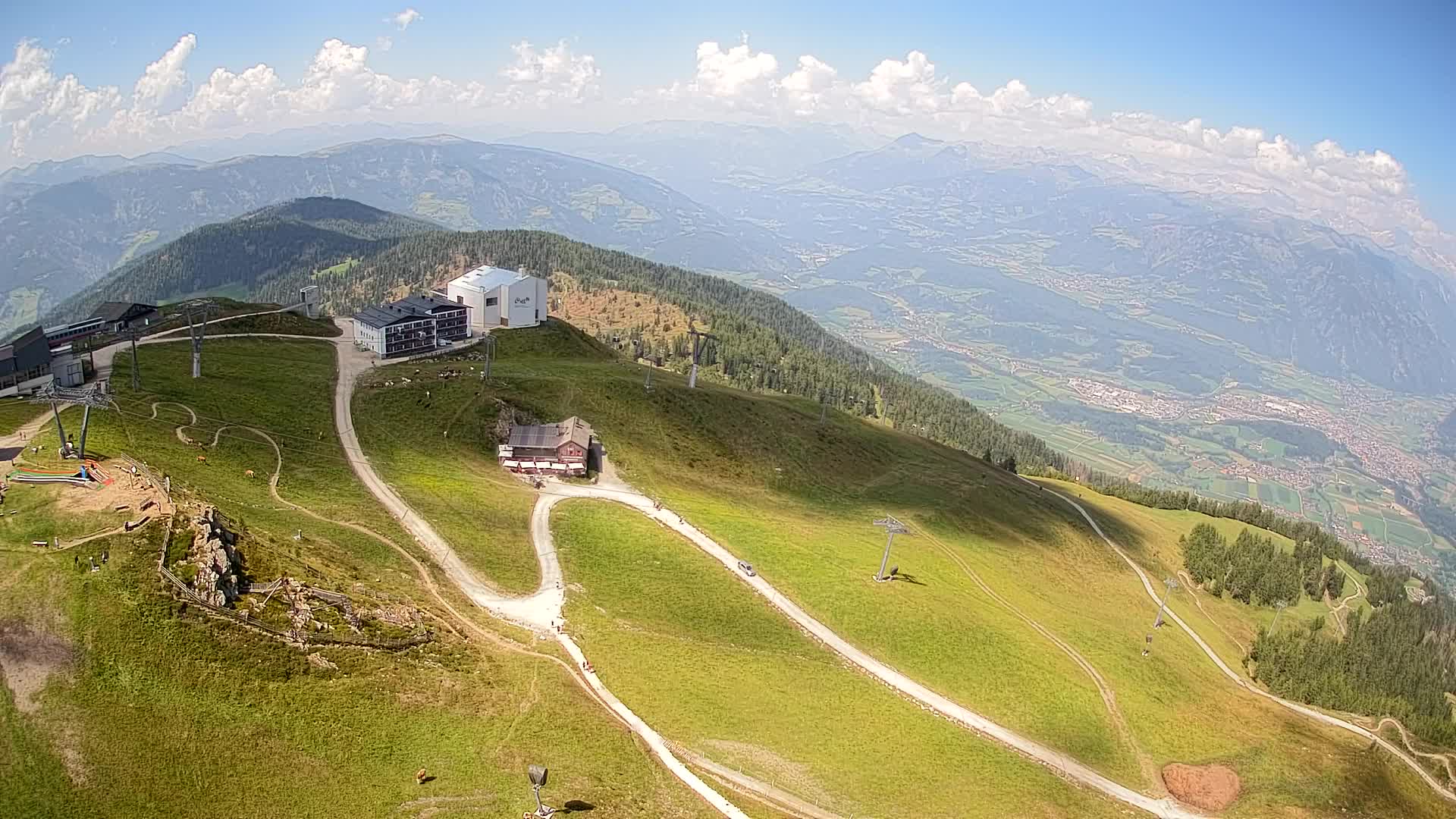 Skigebiet Kronplatz Gipfel | Blick auf Bruneck