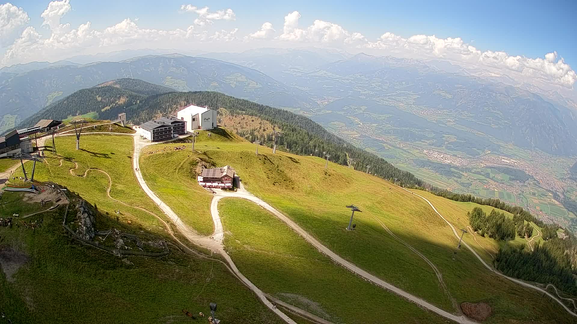 Skigebiet Kronplatz Gipfel | Blick auf Bruneck