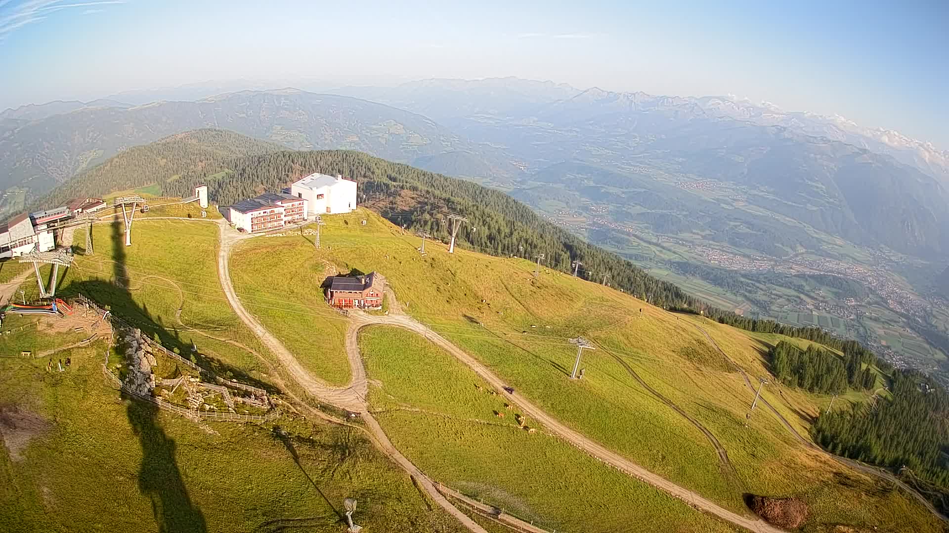 Skigebiet Kronplatz Gipfel | Blick auf Bruneck