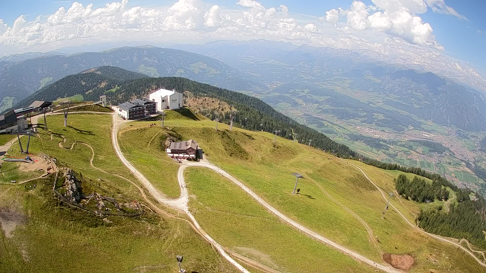 Skigebiet Kronplatz Gipfel | Blick auf Bruneck