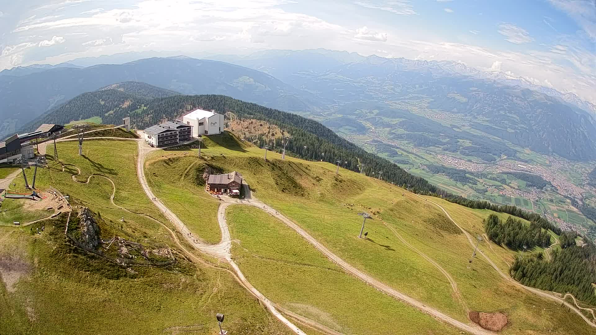 Skigebiet Kronplatz Gipfel | Blick auf Bruneck
