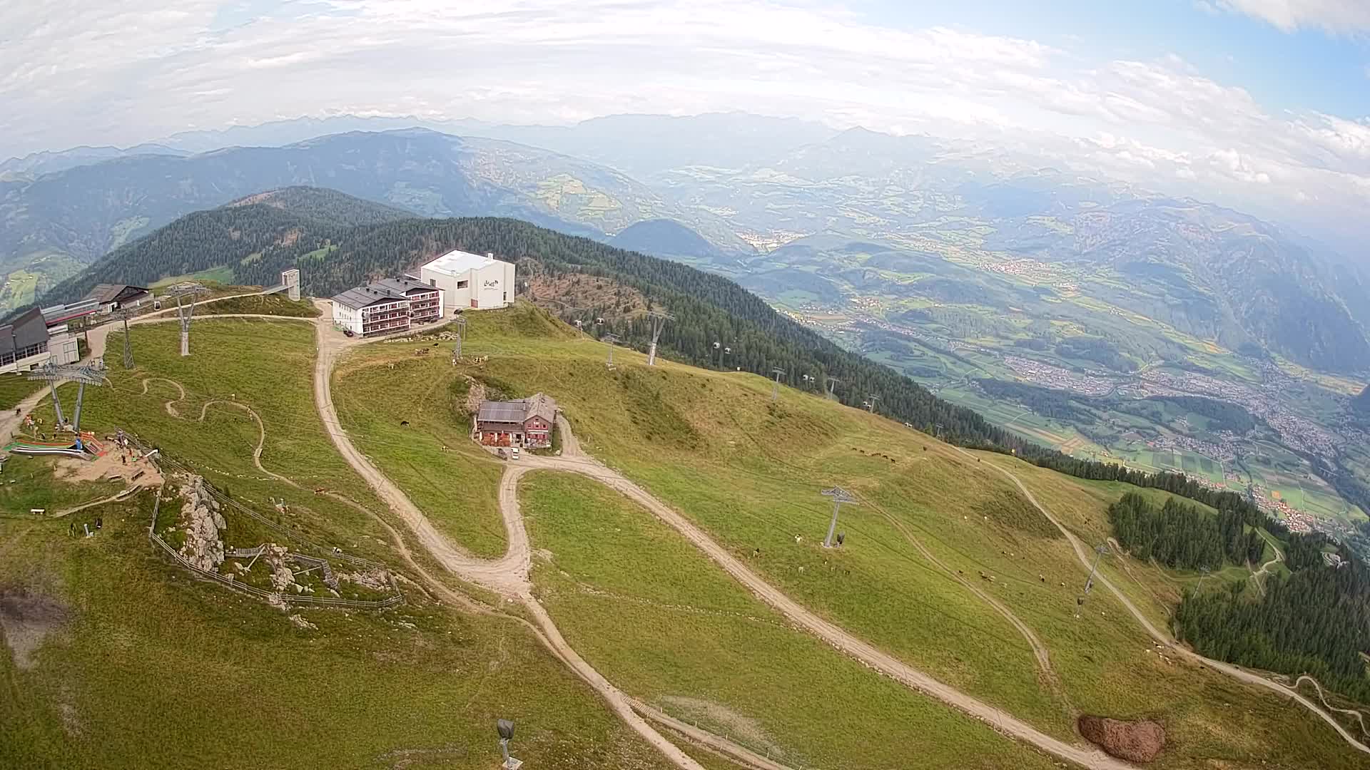 Skigebiet Kronplatz Gipfel | Blick auf Bruneck
