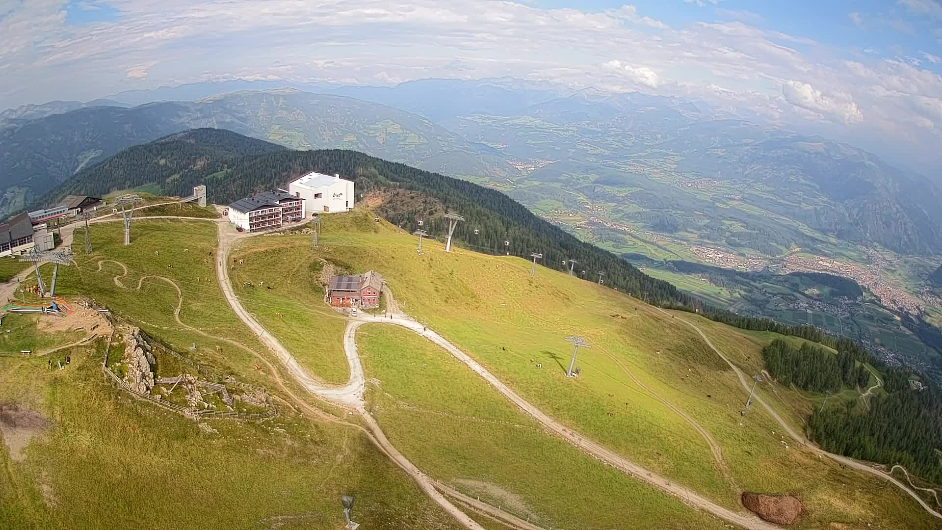 Skigebiet Kronplatz Gipfel | Blick auf Bruneck