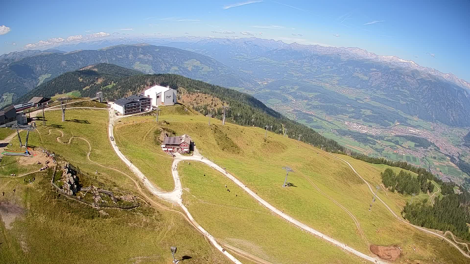 Skigebiet Kronplatz Gipfel | Blick auf Bruneck