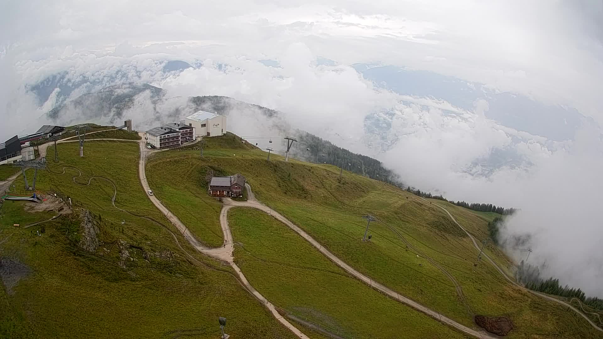 Skigebiet Kronplatz Gipfel | Blick auf Bruneck
