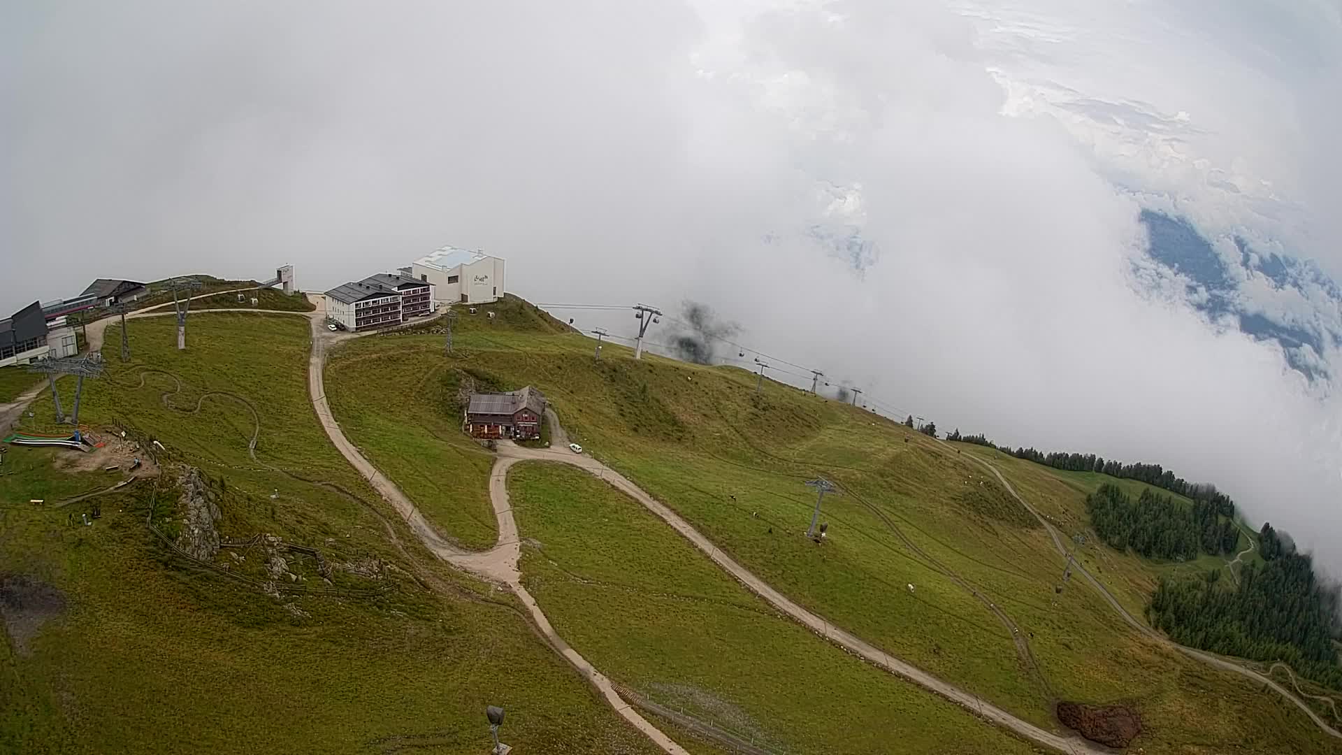 Station de ski Kronplatz sommet | vue sur Brunico