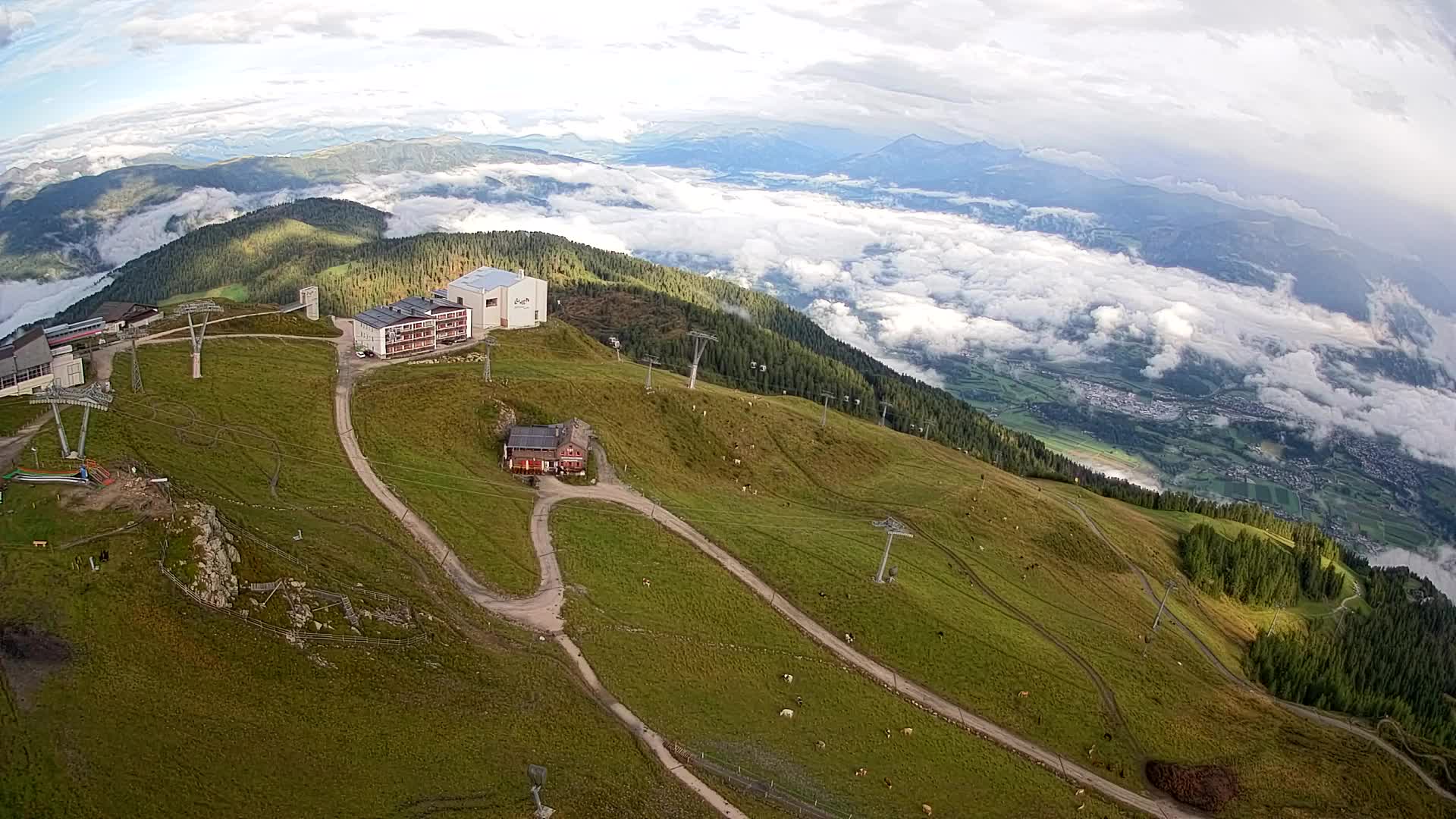 Station de ski Kronplatz sommet | vue sur Brunico