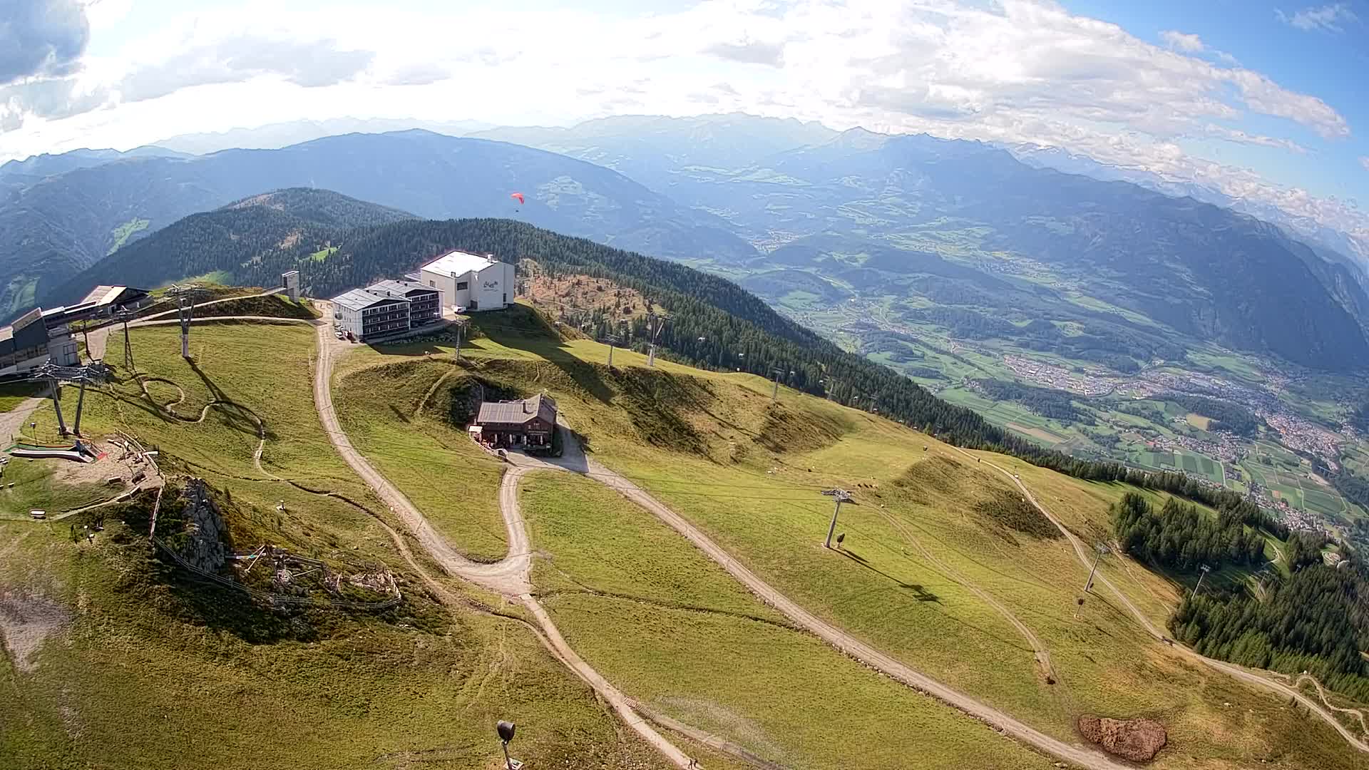 Skigebiet Kronplatz Gipfel | Blick auf Bruneck