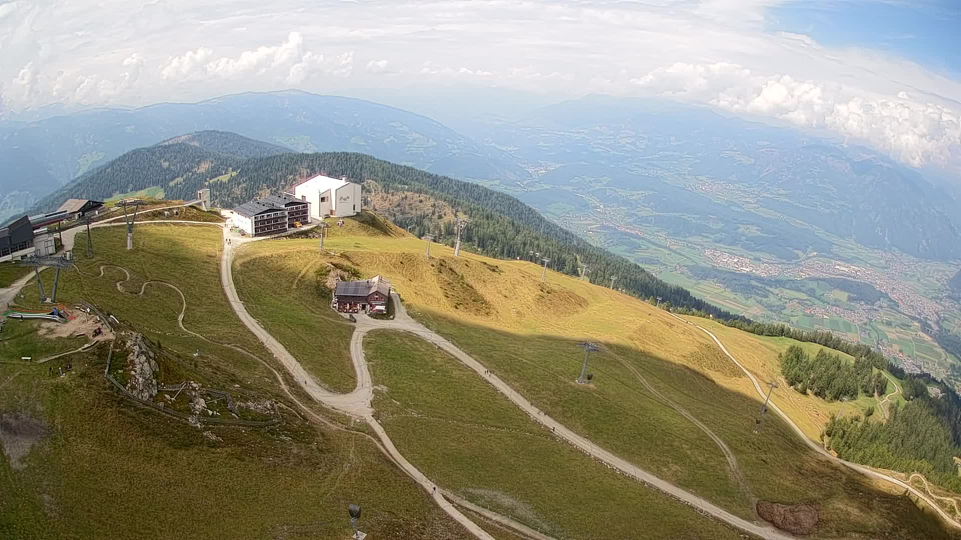 Skigebiet Kronplatz Gipfel | Blick auf Bruneck