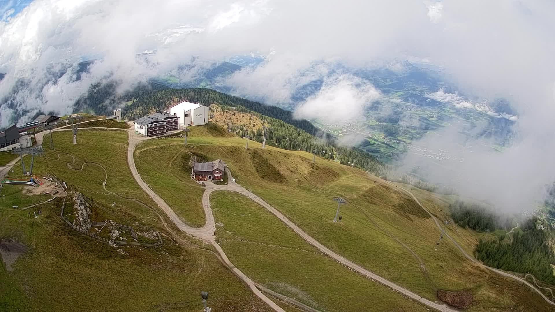 Skigebiet Kronplatz Gipfel | Blick auf Bruneck