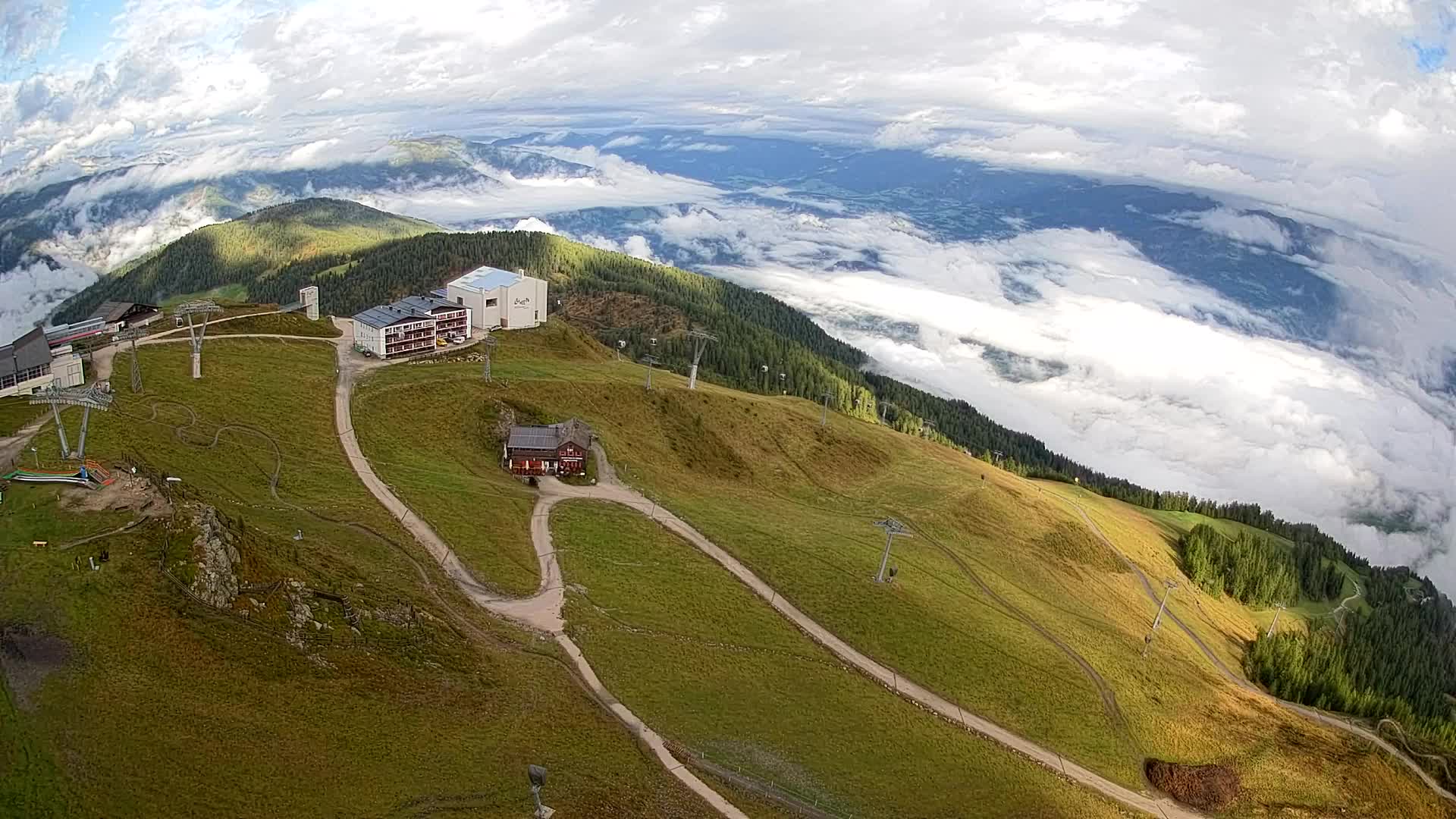 Station de ski Kronplatz sommet | vue sur Brunico