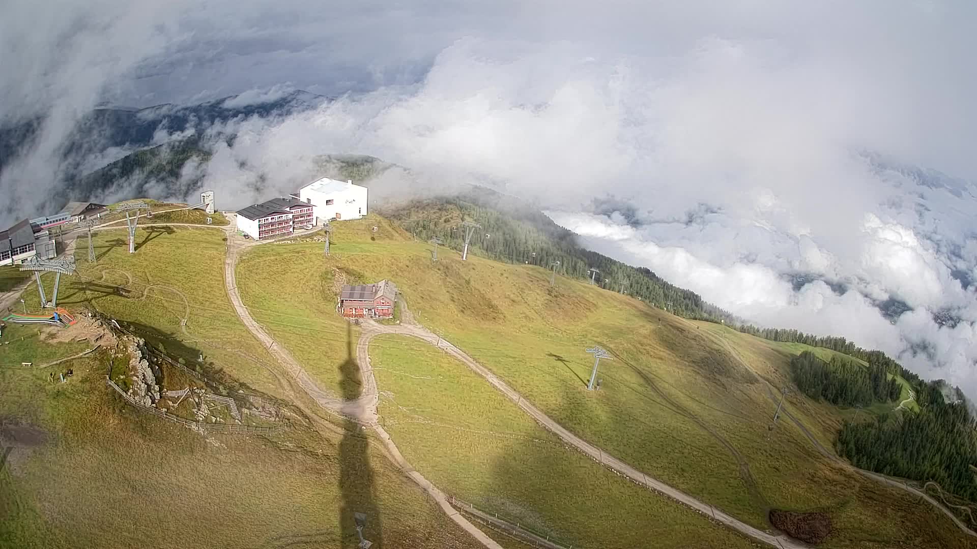 Skigebiet Kronplatz Gipfel | Blick auf Bruneck