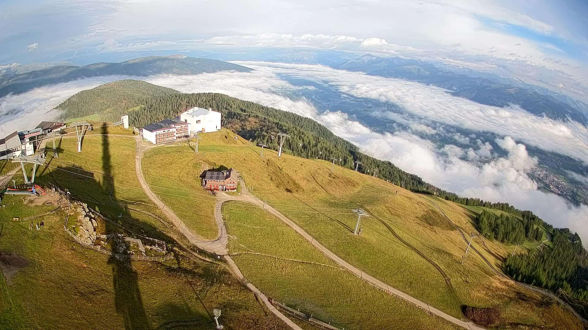 Skigebiet Kronplatz Gipfel | Blick auf Bruneck