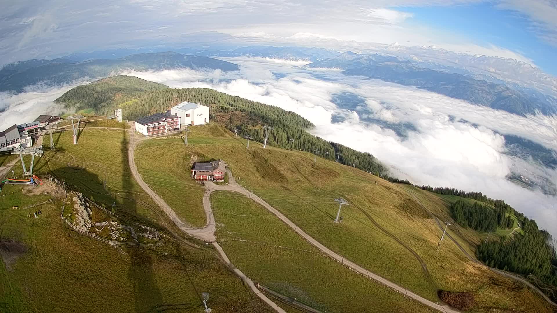 Skigebiet Kronplatz Gipfel | Blick auf Bruneck