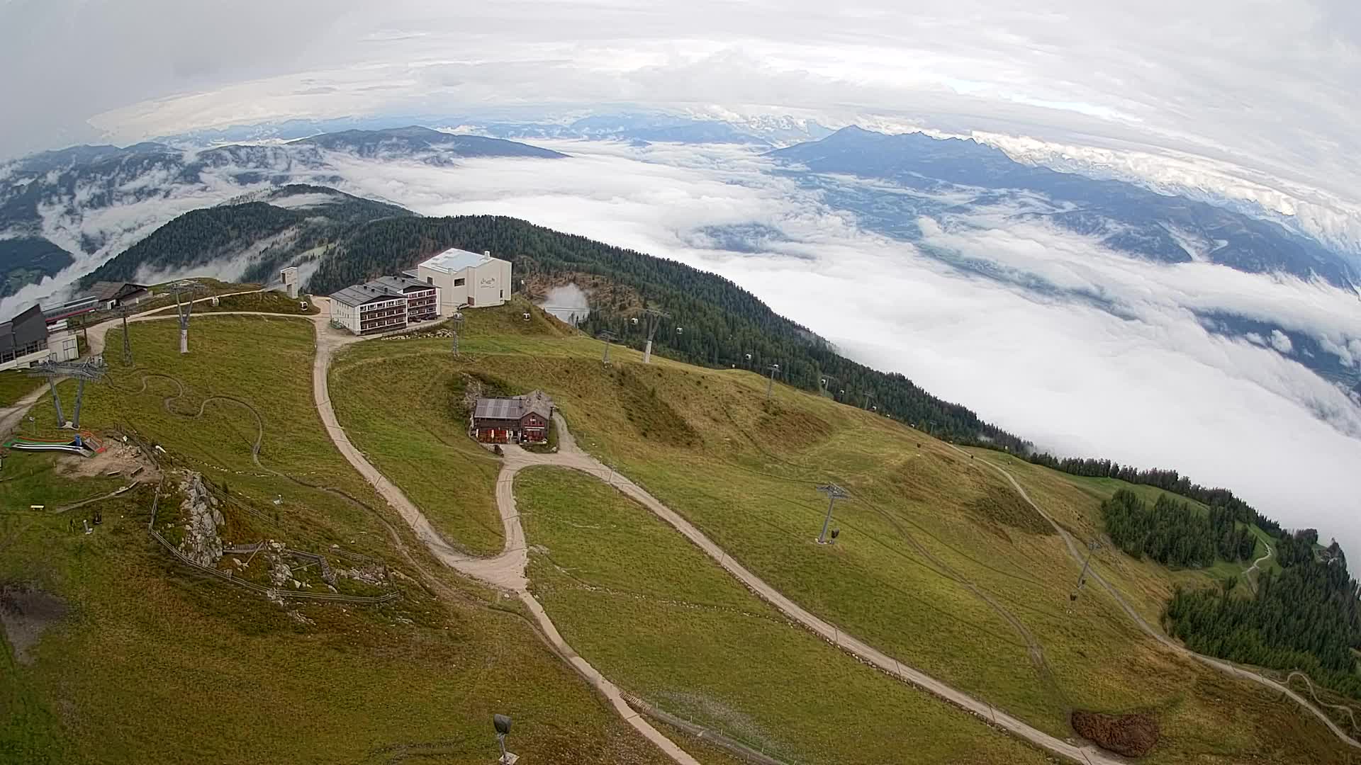 Skigebiet Kronplatz Gipfel | Blick auf Bruneck