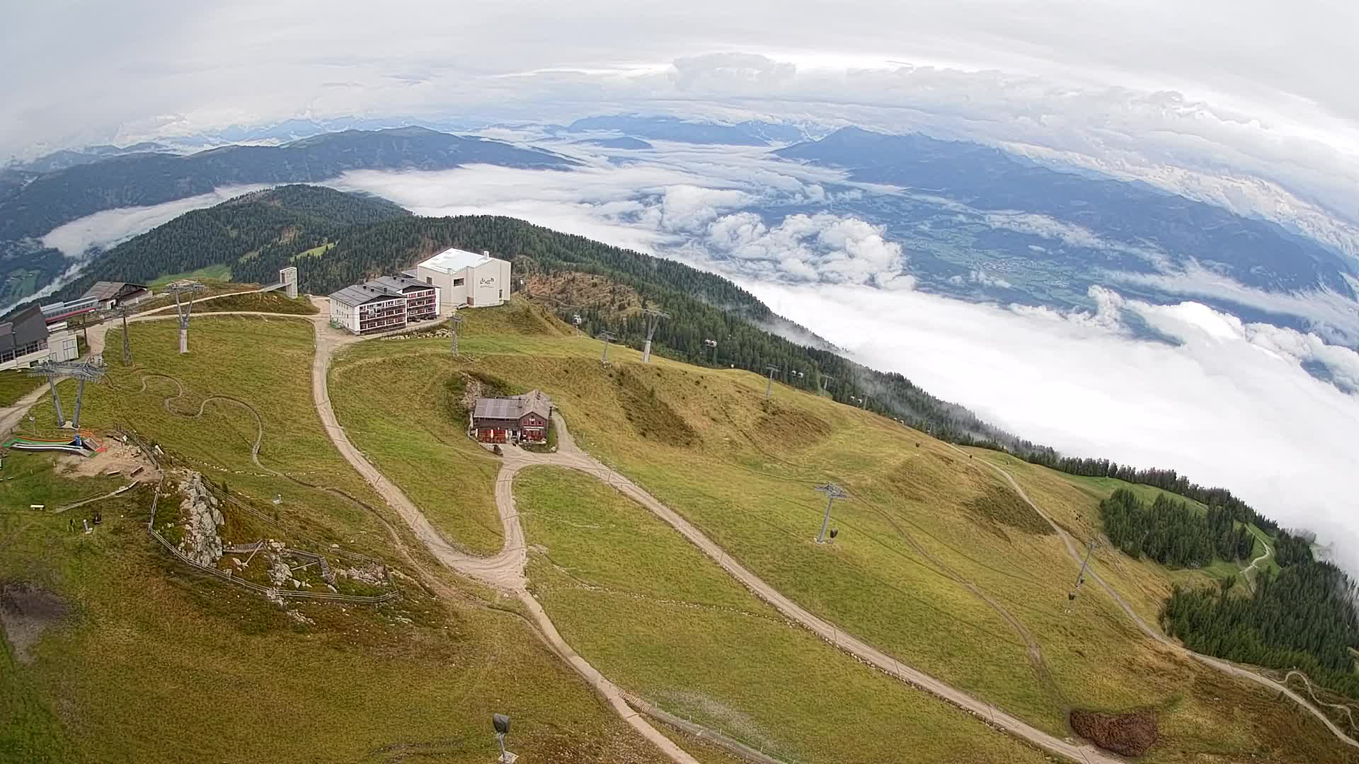 Skigebiet Kronplatz Gipfel | Blick auf Bruneck
