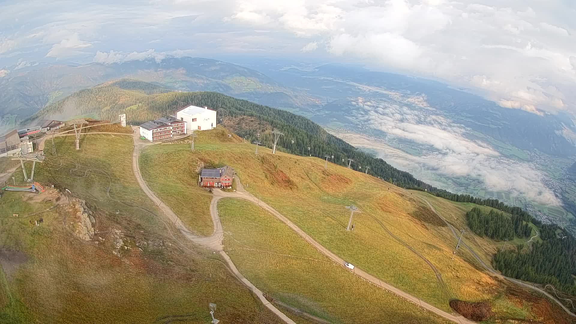 Station de ski Kronplatz sommet | vue sur Brunico