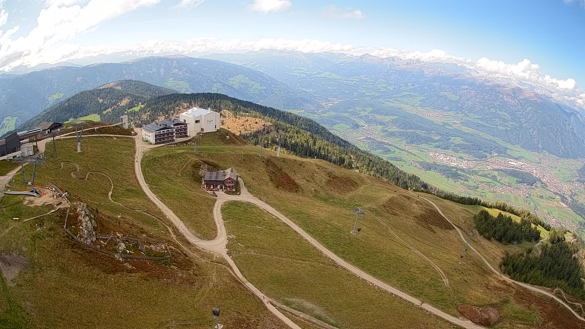 Skigebiet Kronplatz Gipfel | Blick auf Bruneck