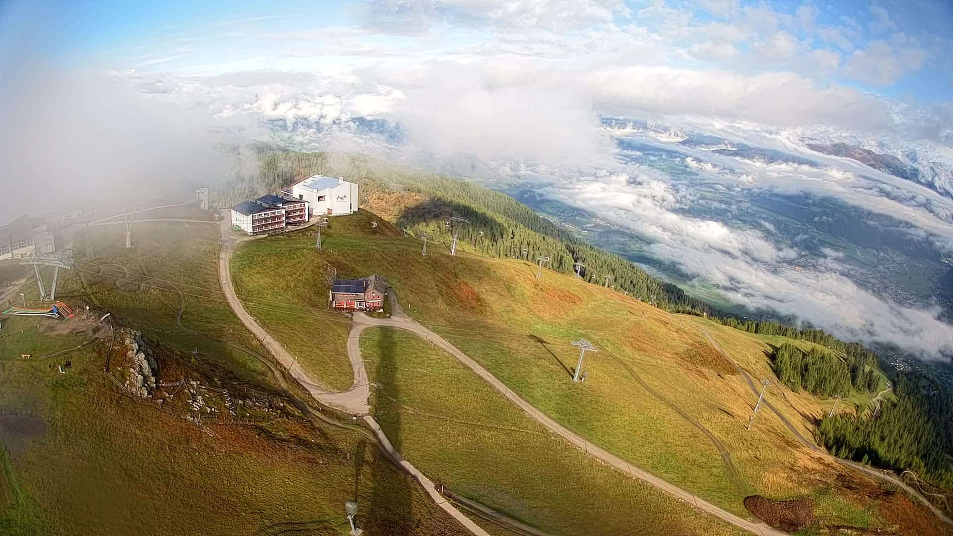 Skigebiet Kronplatz Gipfel | Blick auf Bruneck