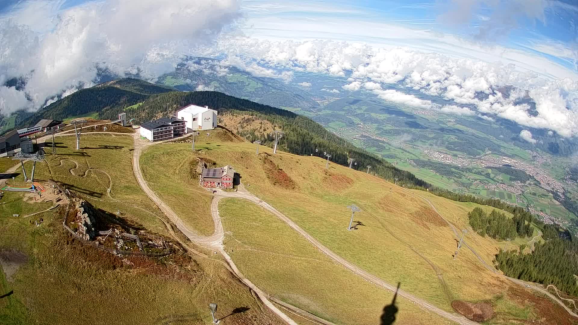Skigebiet Kronplatz Gipfel | Blick auf Bruneck