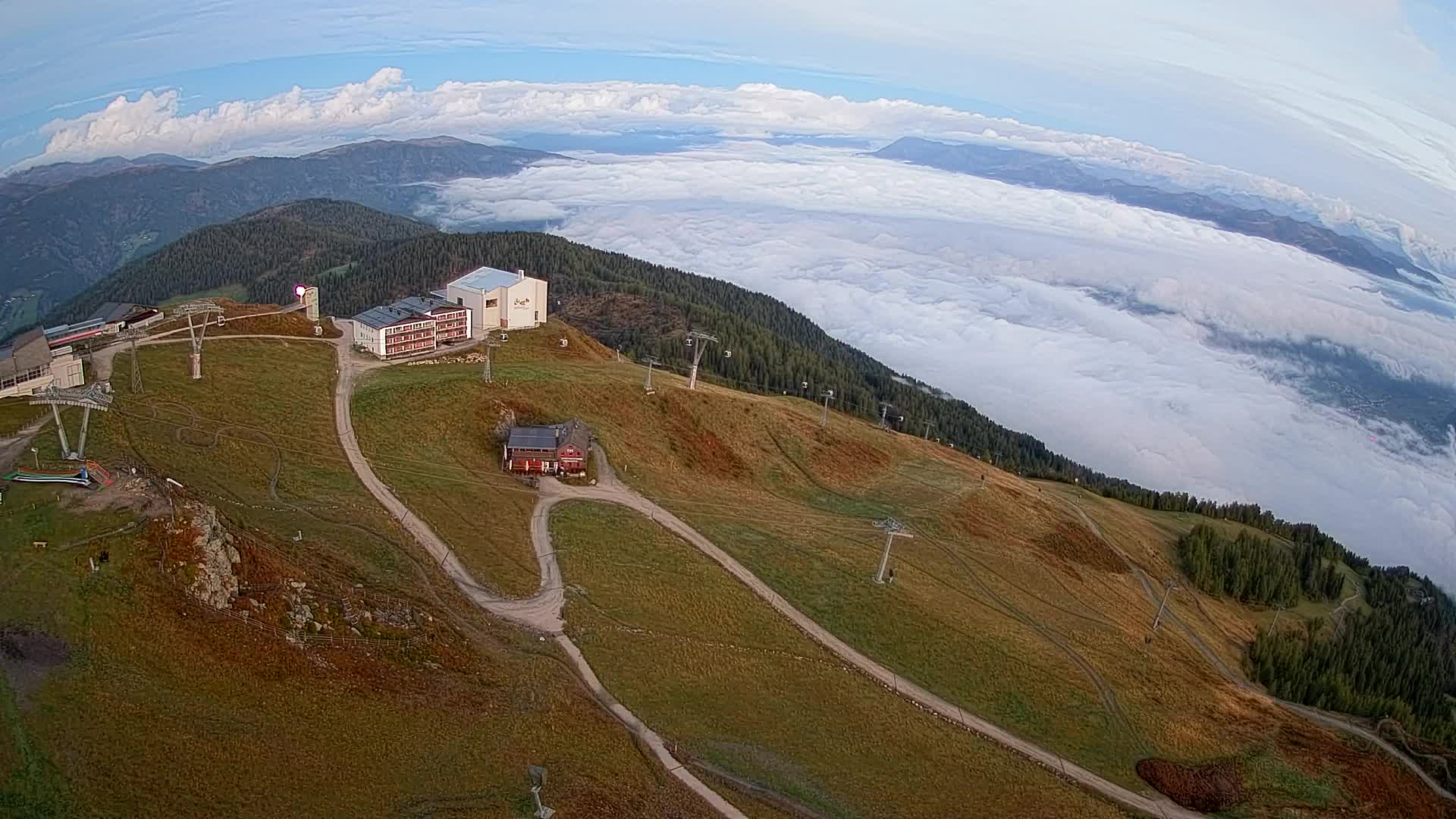 Skigebiet Kronplatz Gipfel | Blick auf Bruneck