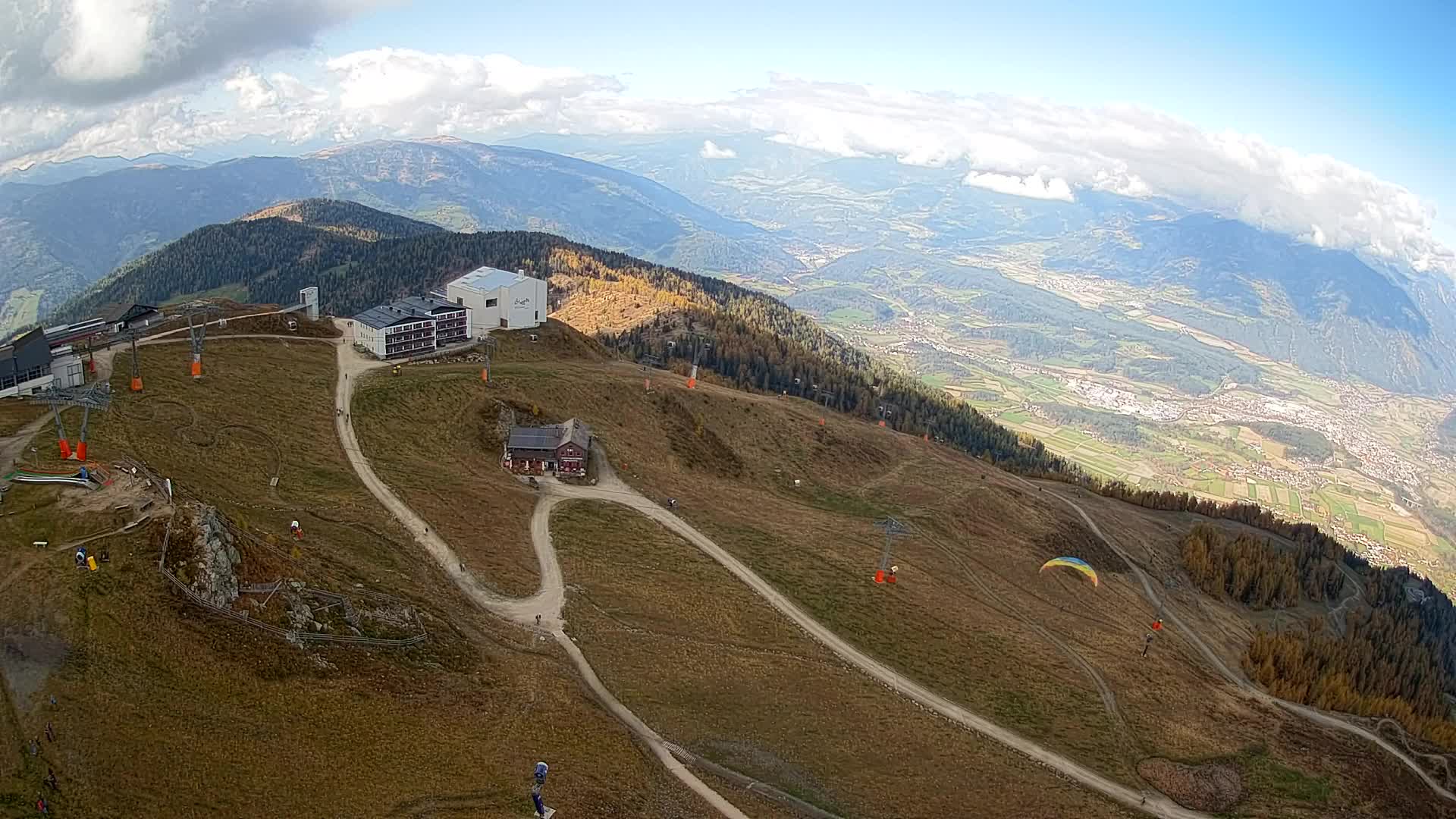 Skigebiet Kronplatz Gipfel | Blick auf Bruneck