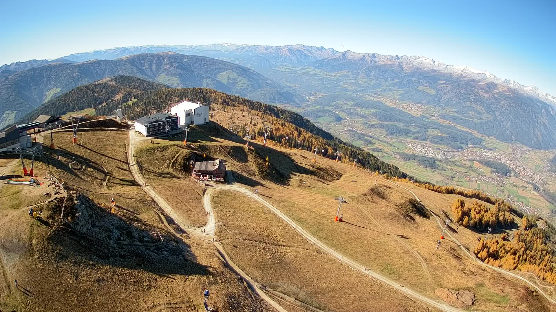 Skigebiet Kronplatz Gipfel | Blick auf Bruneck