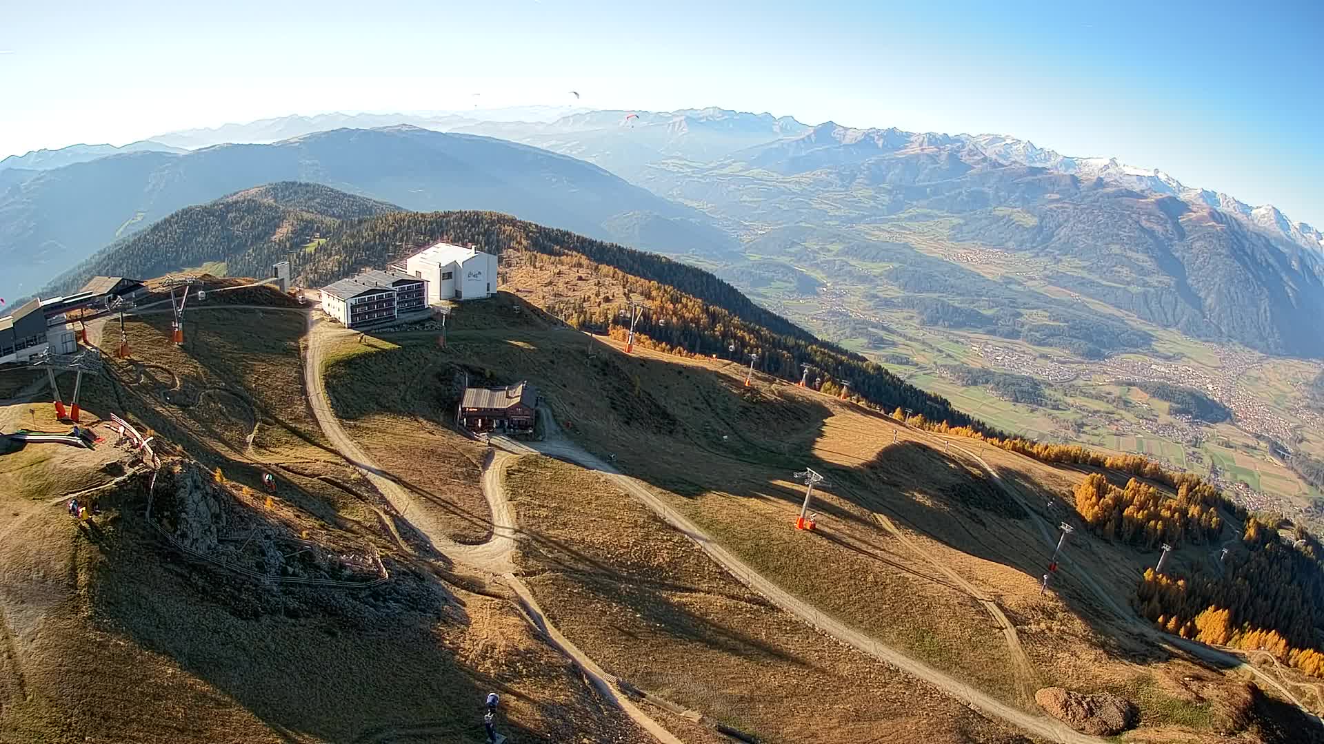 Skigebiet Kronplatz Gipfel | Blick auf Bruneck