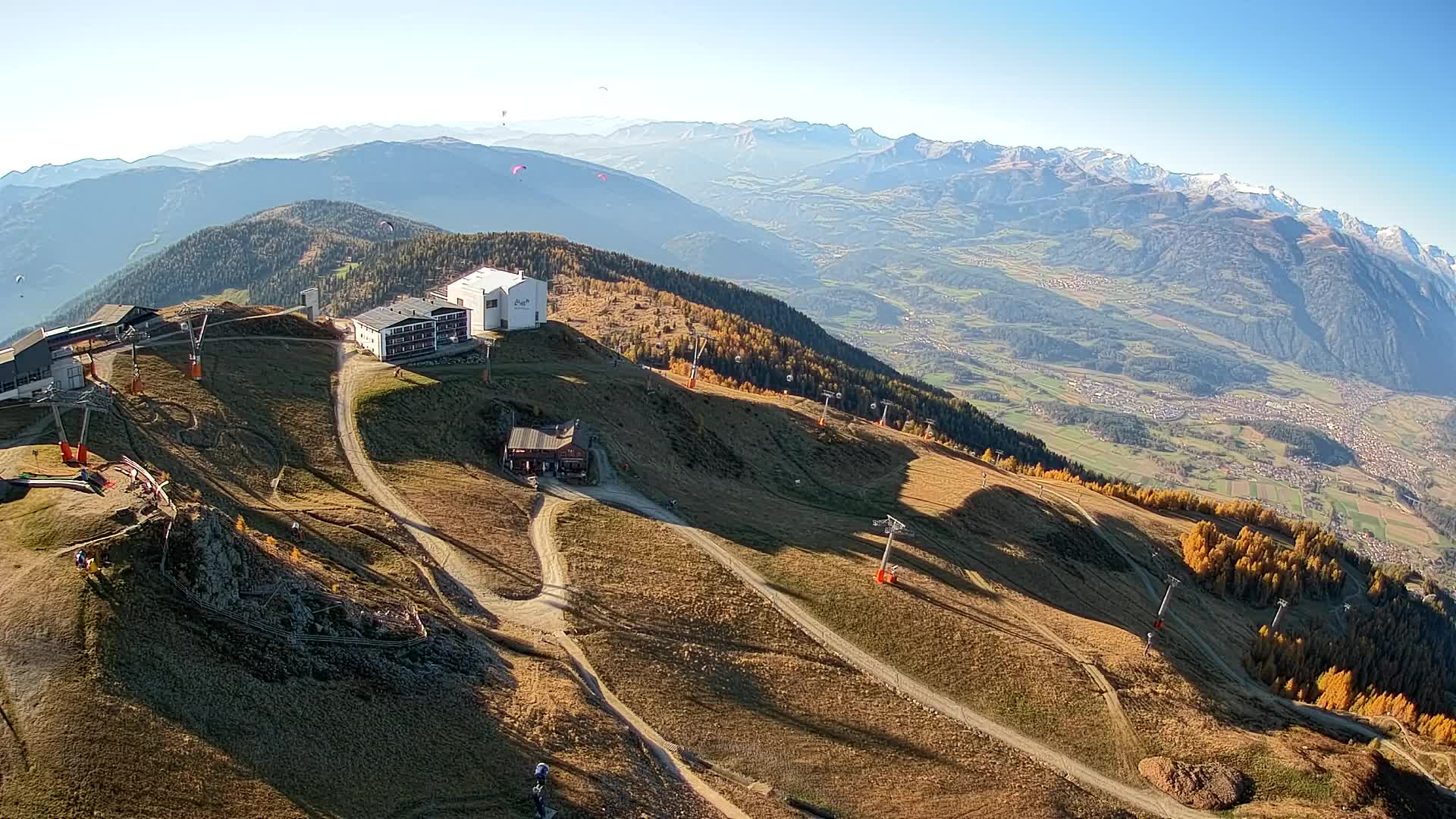 Skigebiet Kronplatz Gipfel | Blick auf Bruneck