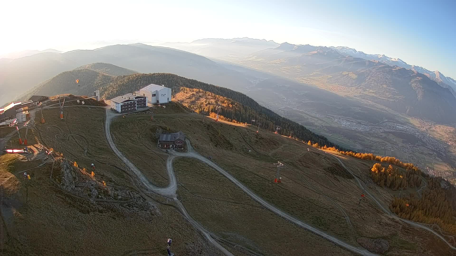 Skigebiet Kronplatz Gipfel | Blick auf Bruneck