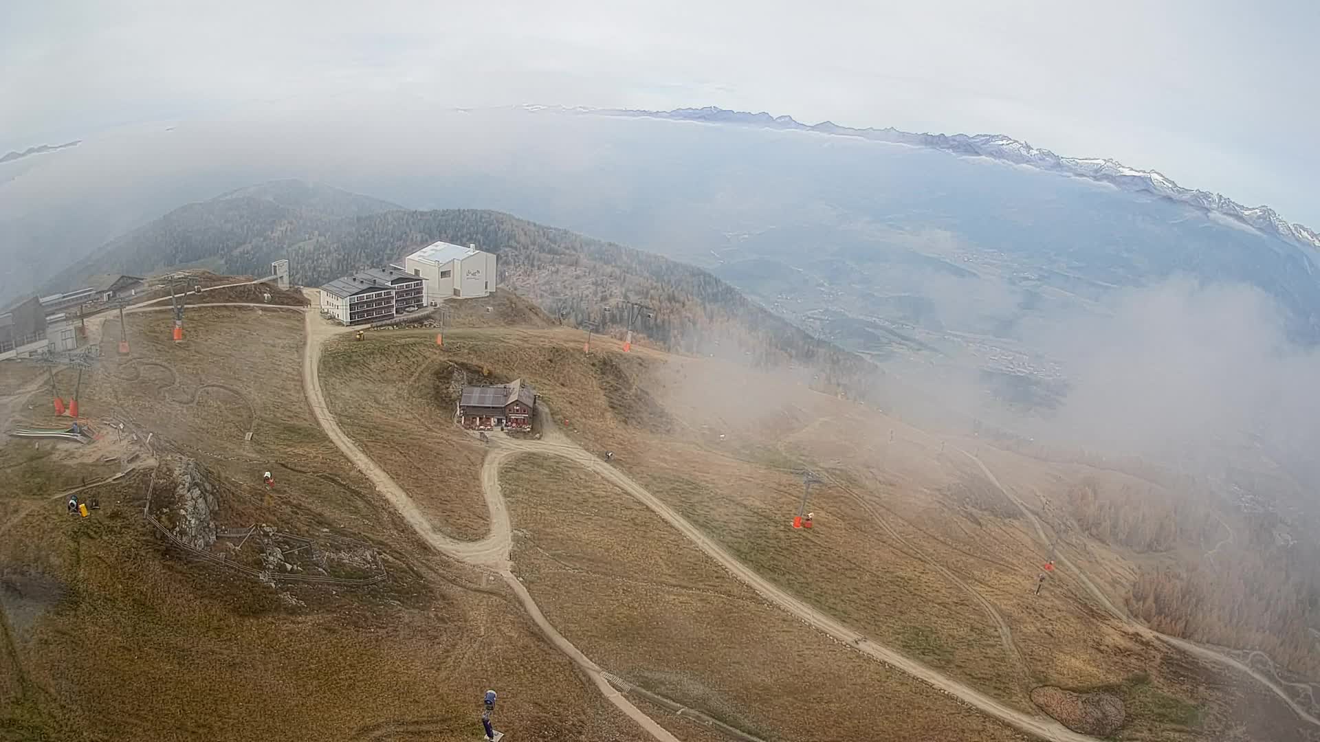 Skigebiet Kronplatz Gipfel | Blick auf Bruneck