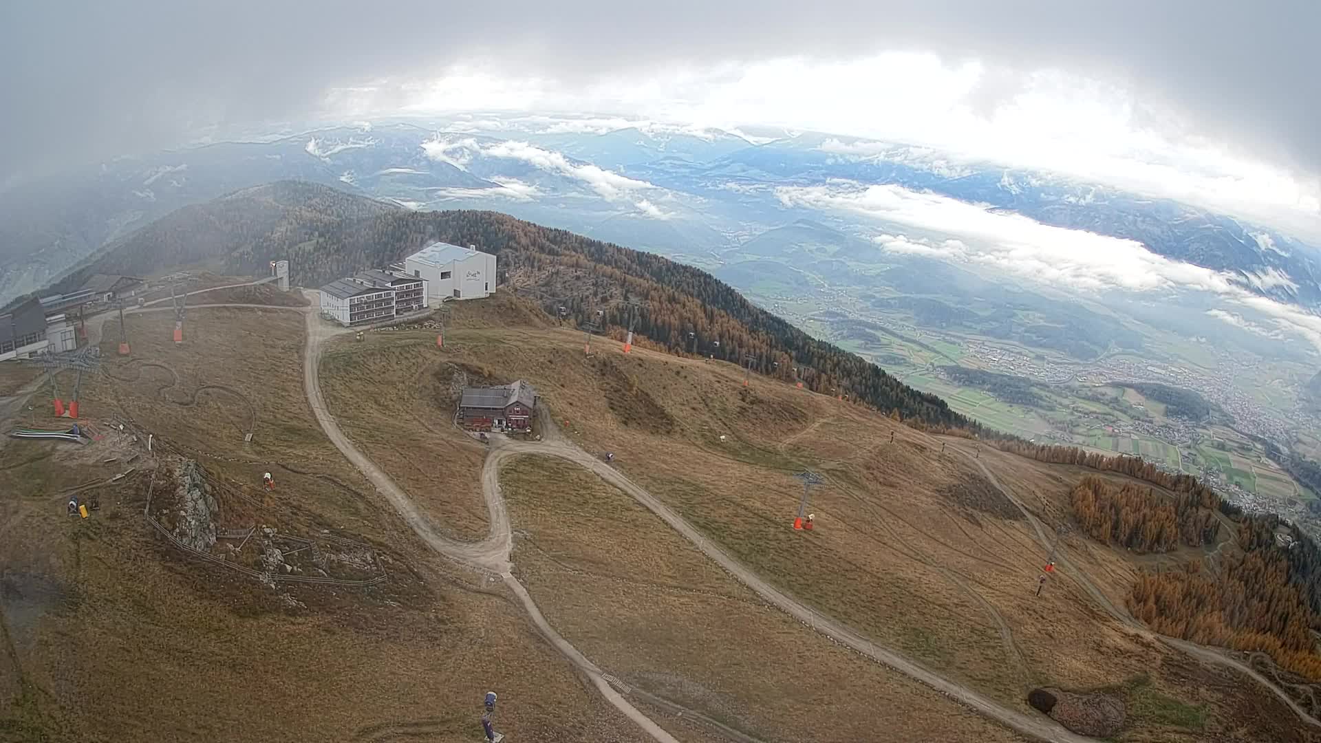 Skigebiet Kronplatz Gipfel | Blick auf Bruneck